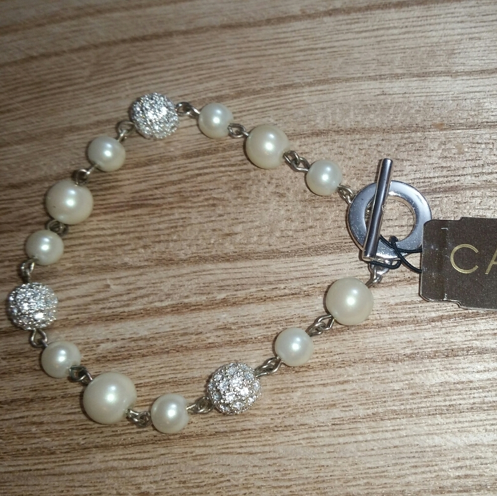 Carolee Silver/Mixed Pearl Bracelet